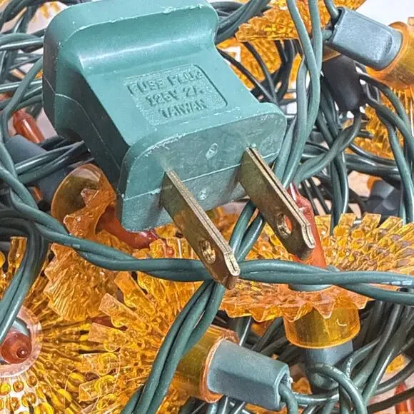 Vintage Christmas Light Reflectors 100 Plastic Starburst Atomic Retro Orange 64' - Picture 7 of 9